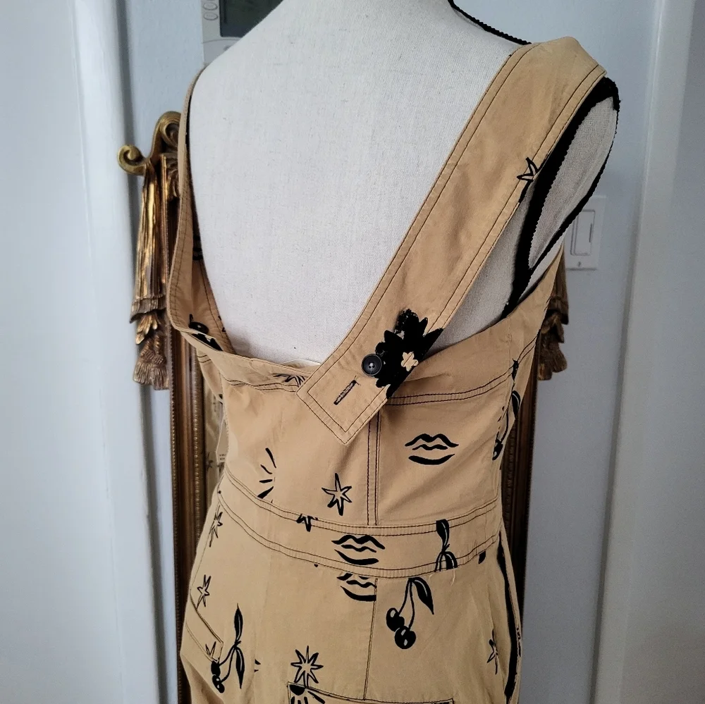 Anthropology/ Maeve Beige Floral Button-Front Jumpsuit - Picture 5 of 14